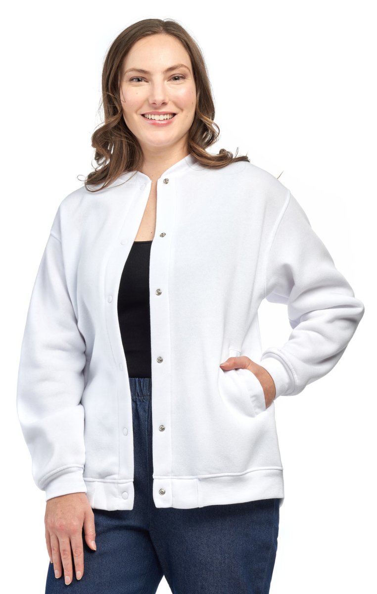 Womens Snap Up Jacket - Soft, Fleecy Lining for Three - Season Comfort - Codex AI