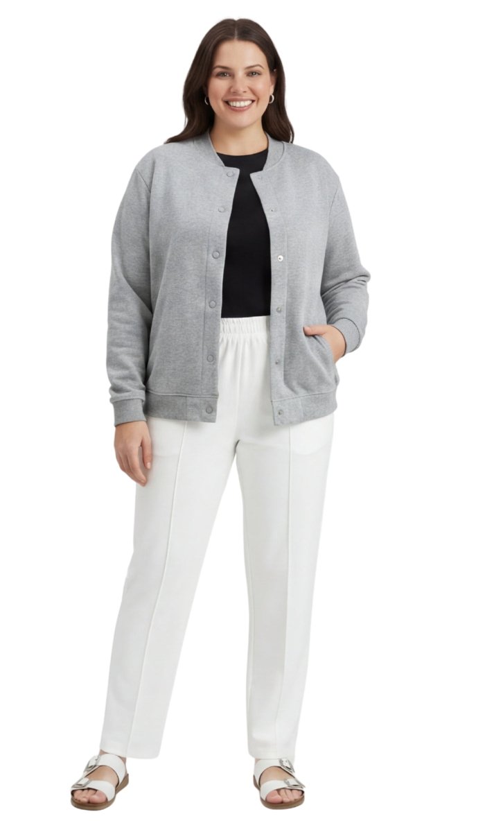 Womens Snap Up Jacket - Soft, Fleecy Lining for Three - Season Comfort - Codex AI