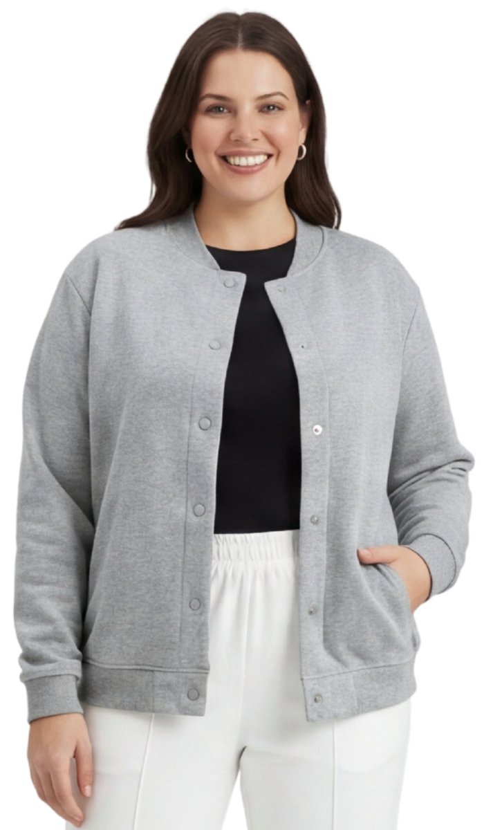 Womens Snap Up Jacket - Soft, Fleecy Lining for Three - Season Comfort - Codex AI