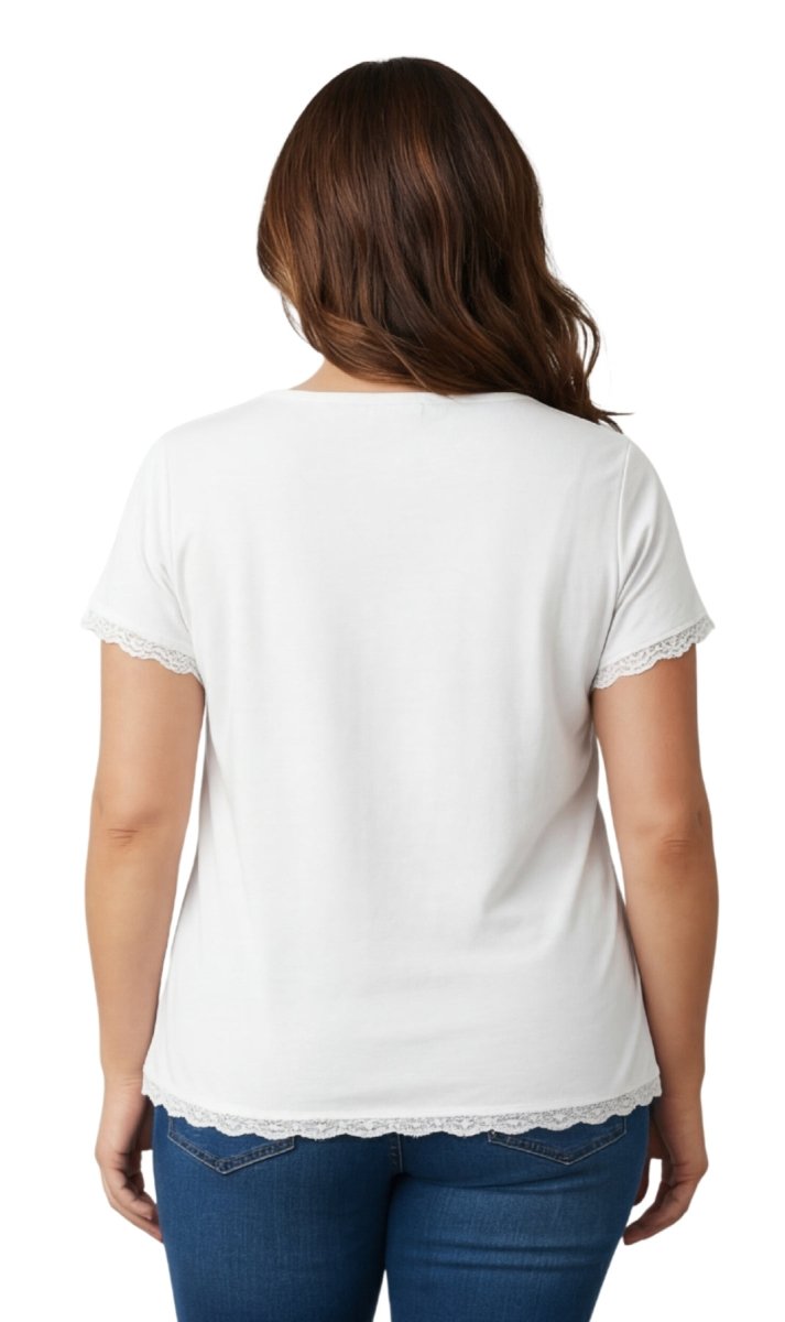 Women's V - neck Short Sleeve Tshirt with A Three Button Placket - Codex AI