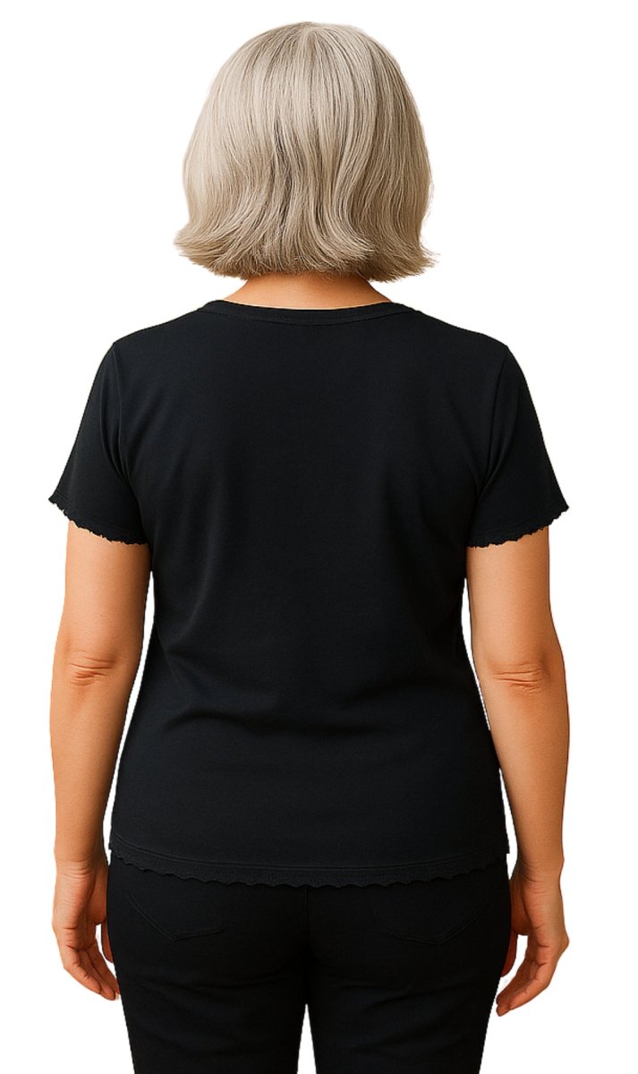Women's V - neck Short Sleeve Tshirt with A Three Button Placket - Codex AI